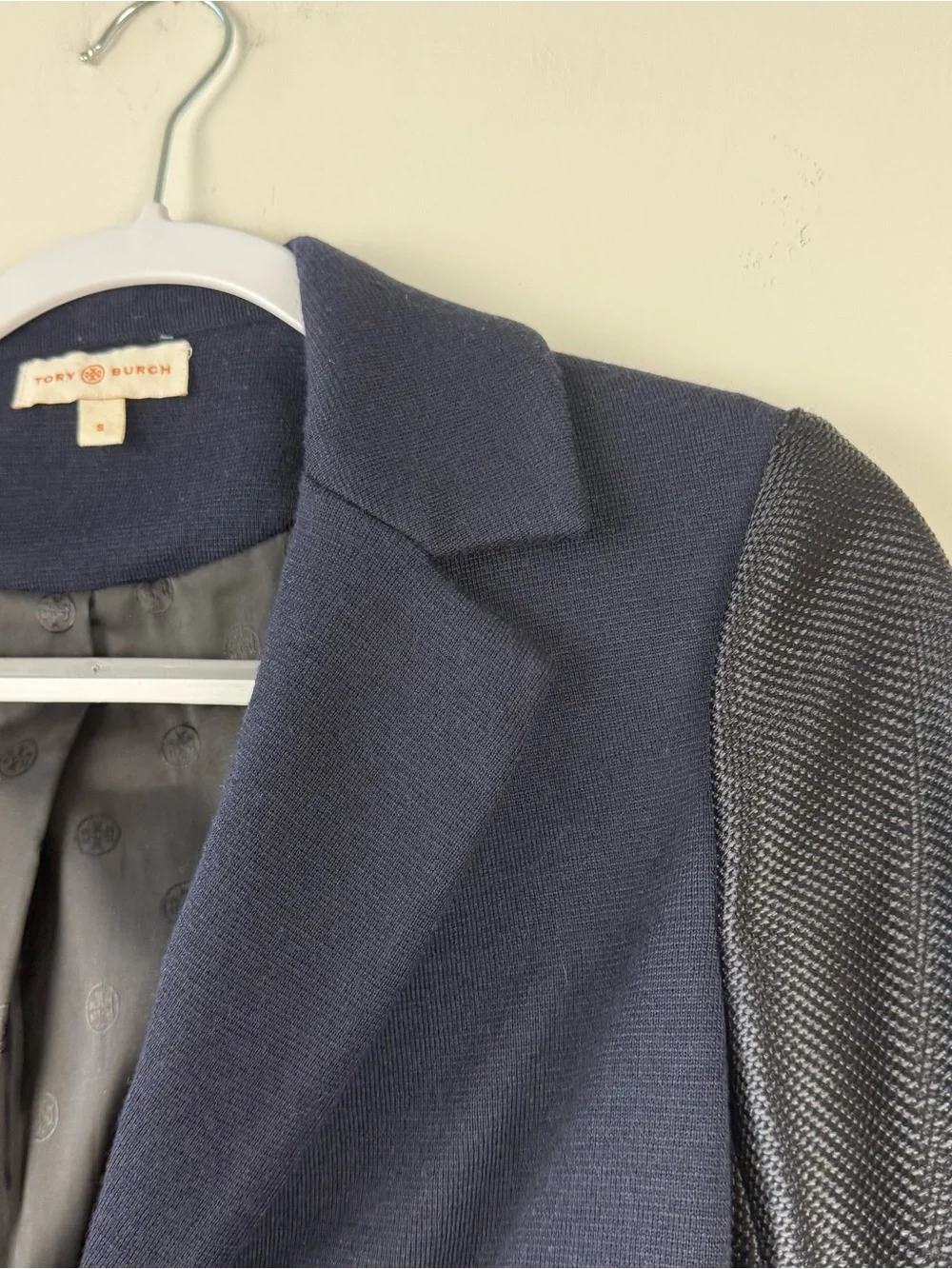 Tory Burch Mixed Media Wool Blazer